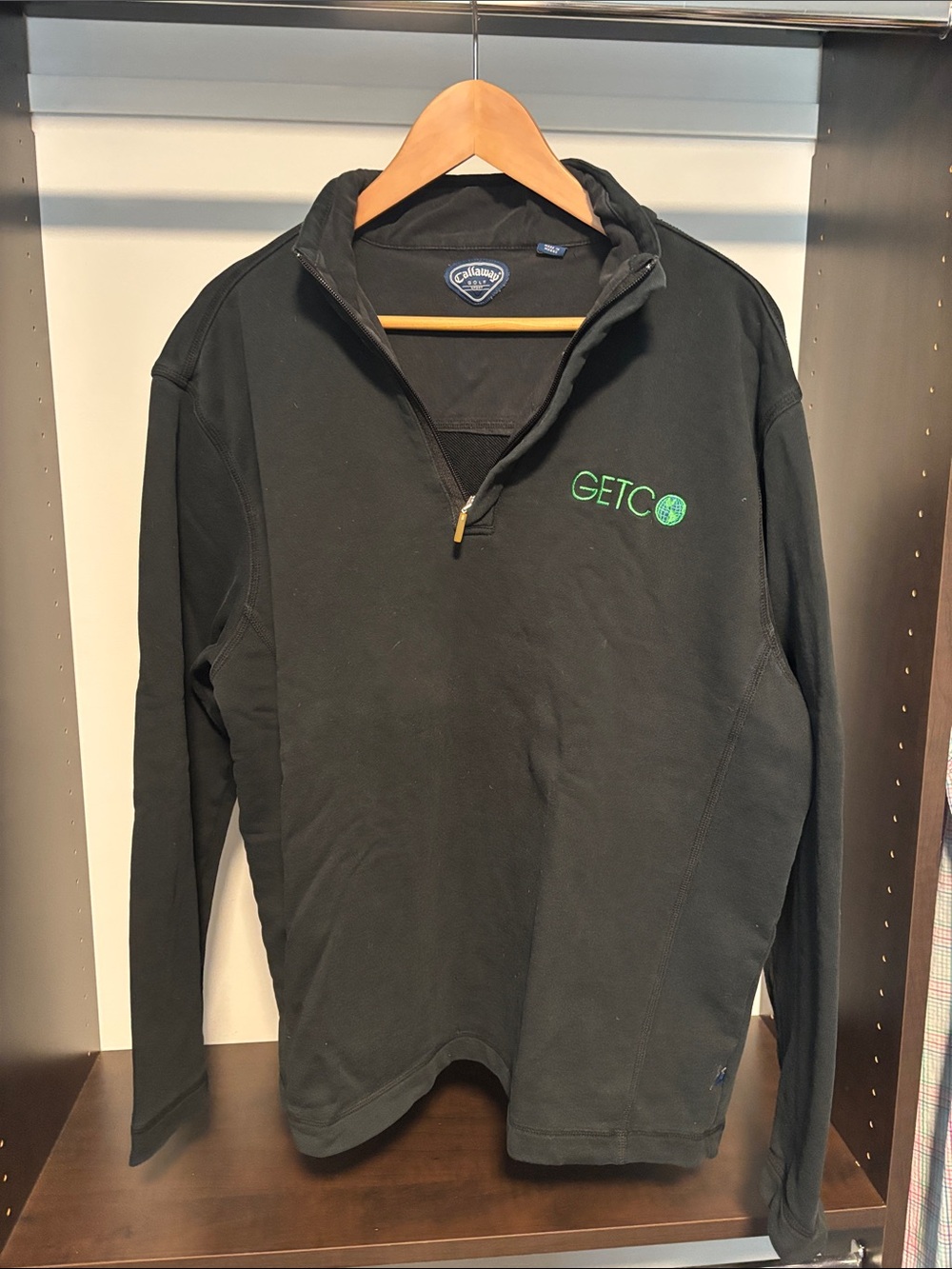 Callaway Black Pullover with Green Logo Patch